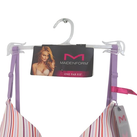 Maidenform Women One Fab Fit Demi Coverage T-Shirt Bra Striped Size 38B - Picture 4 of 7